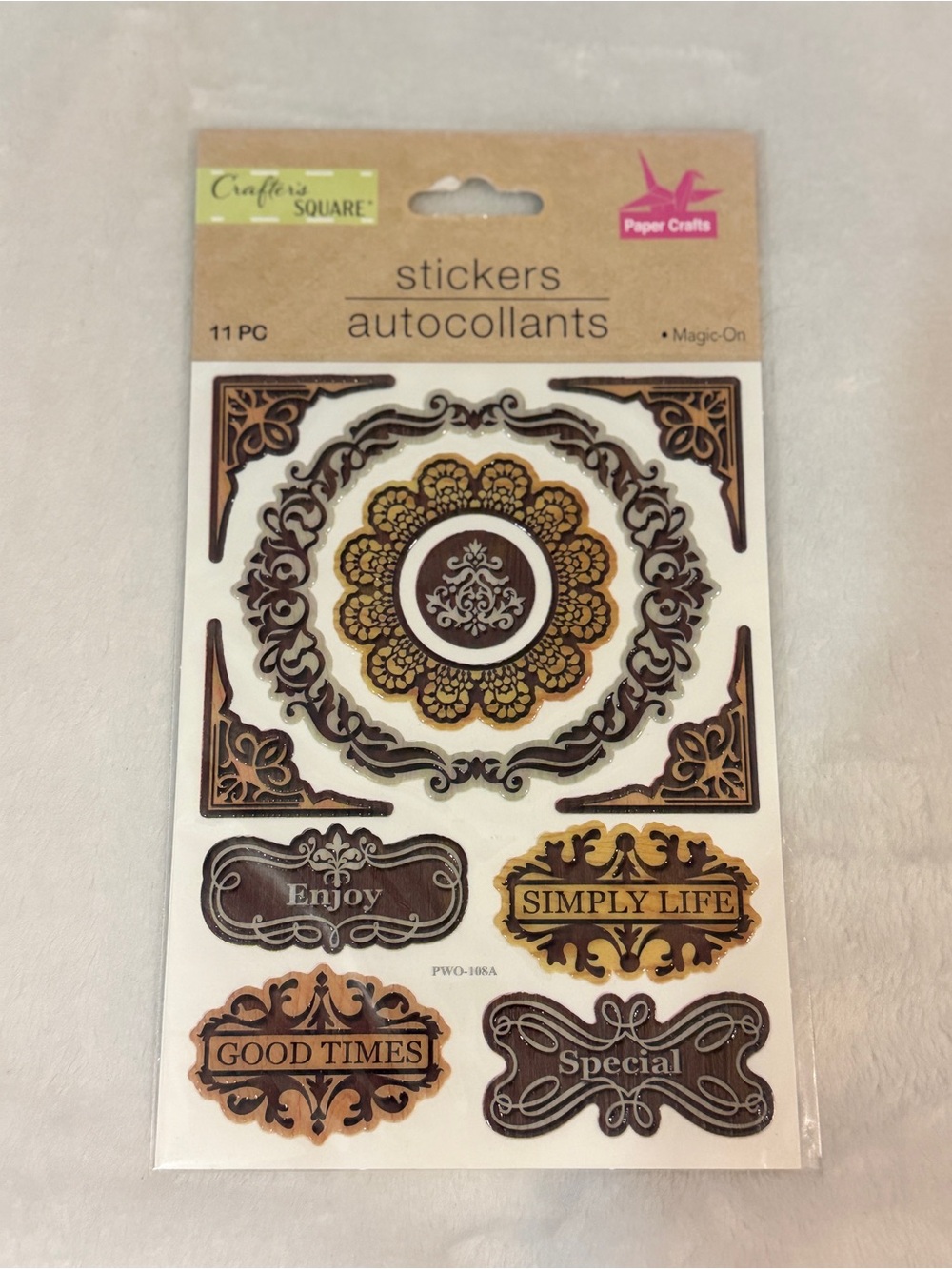 💜 Gold & Brown Decorative Stickers - Simply Life